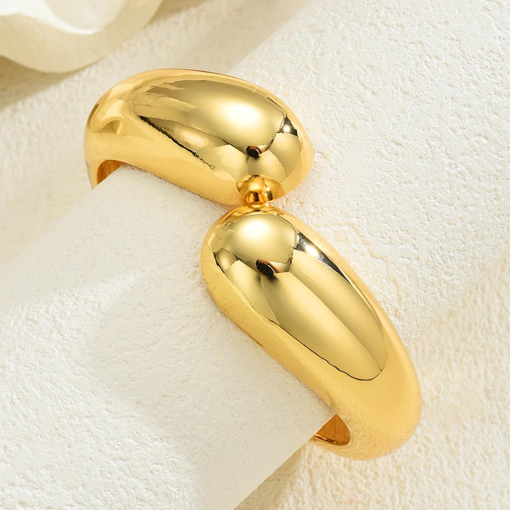 Vintage Hip Hop Teardrop Shaped Metal Cuff Bangles Punk Gold Color Creative Geometric Bracelet For Women Men Fashion Jewelry New