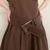 Vintage Chic Brown Pu Wide Belt For Women Perfect For Dresses And Stylish Outfits