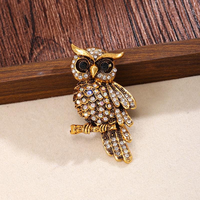 

Роскошная брошь-сова с бриллиантами, винтажная брошь с животным, модная бриллиантовая булавка, женская одежда, аксессуары для сумки
