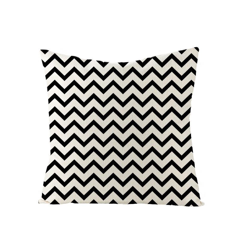 Black and White Nordic Simple Geometric Linen Pillowcase Modern Style Pillowcase Car Cushion Home