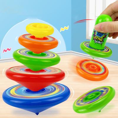 1Pc/1 Set Spinning Top Toy with Launcher Pocket-sized Multi-layer Rotating Gyro Flying Toy Interactive Classic Toys Stacking Spinning Top Toy