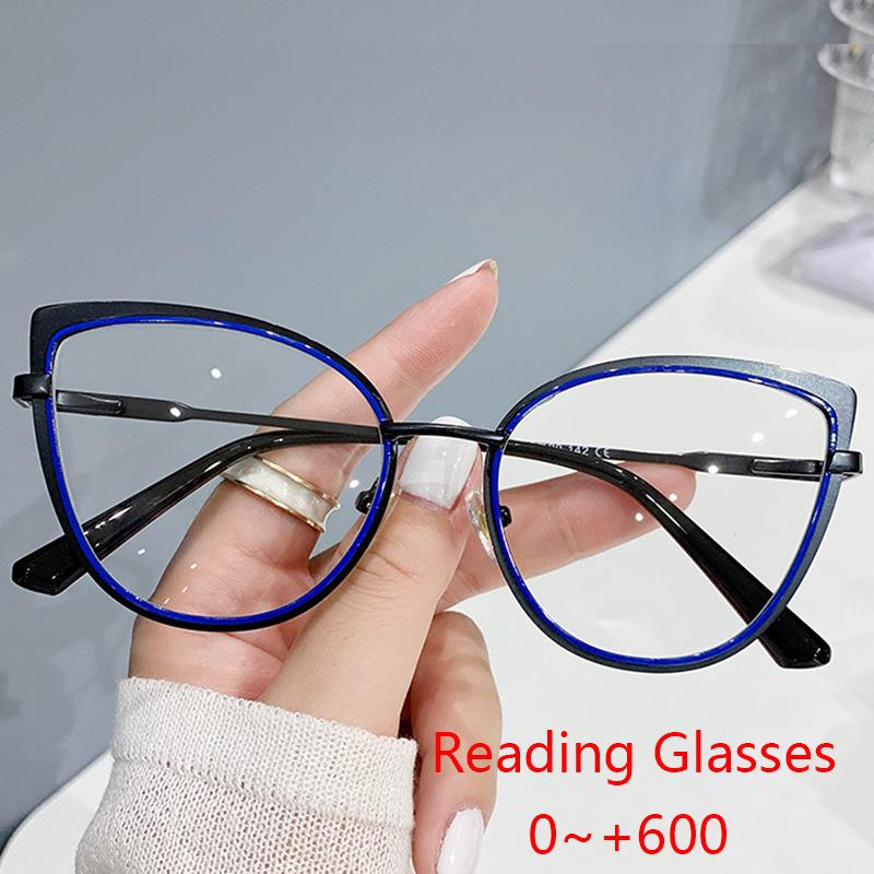 Vintage Cat Eye Anti-blue Light Glasses Women Optical Clear Lens Reading Eyewear Presbyopia Female 0~+6