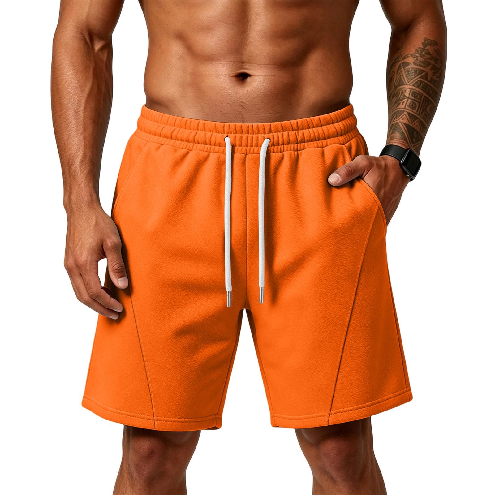 Heima A Heren shorts casual sportshorts voor mannen met zakken sportshorts mannen trainingsshorts mannen voor hardlopen en training XXXL oranje