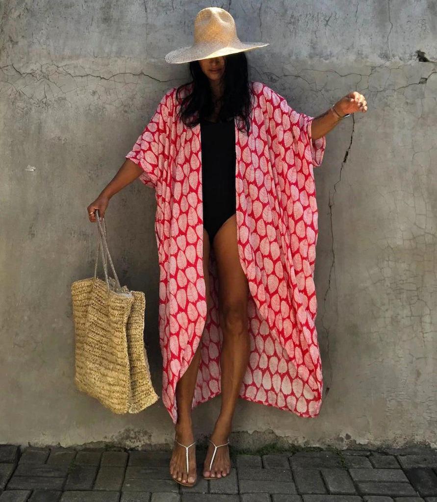 Black & White Tie-Dye Cardigan Beach Dress & Swimsuit Cover-Up