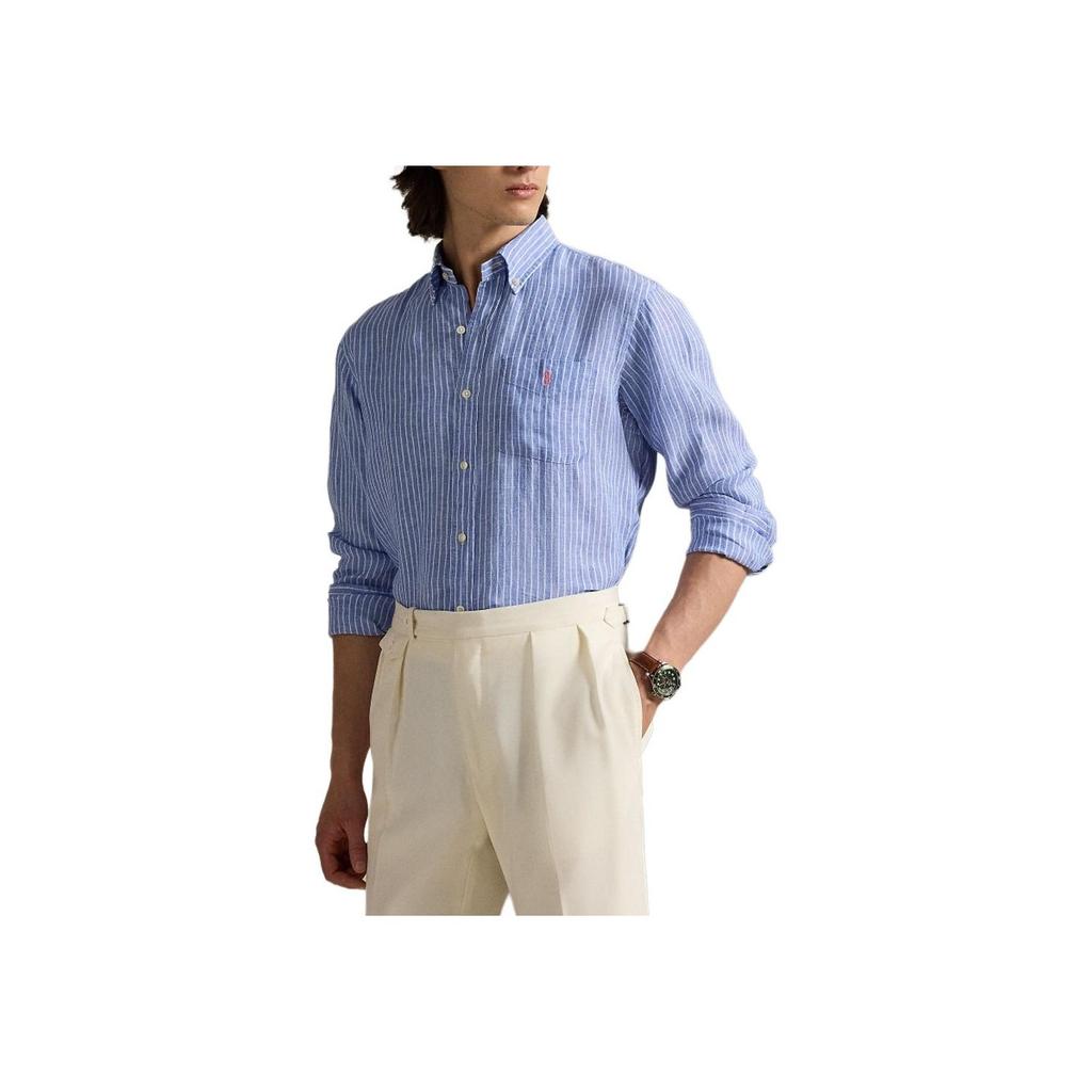 Polo Ralph Lauren Striped Single-Breasted Loose Long Sleeve Shirt Men Shirts Blue MNPOWOV16824211-400