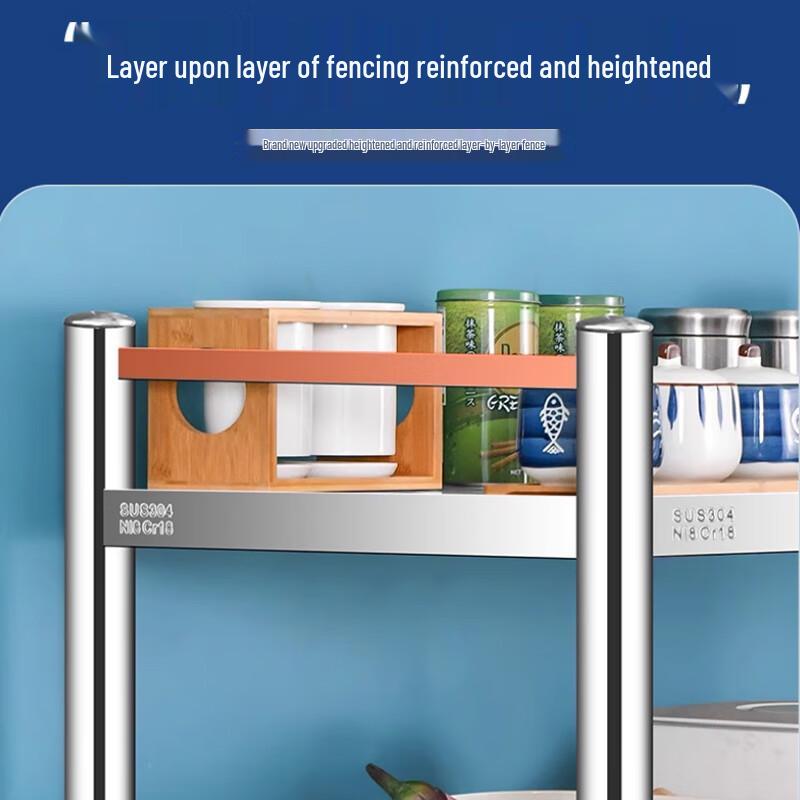 Modern 2-Tier Stainless Steel Kitchen Storage Cart