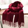 Winter Cashmere Solid Color Pashmina Tassel Scarf for Women Warm Scarves Wraps Girls Thicken Warm Shawl Wrap Echarpe Stole
