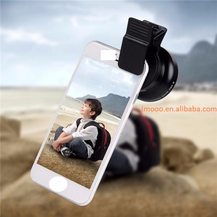 Factory Price 2 in 1 Mobile Camera Lens with Clip 0.45X Wide Angle 12.5X Macro Professional HD Cell Phone Phone Camera Lens