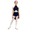 Kids Girls Modern Lyrical Dance Dress Ballet Figure Skating Gymnastics Leotard Bodysuit Costume Strappy Back Latin Jazz Dress