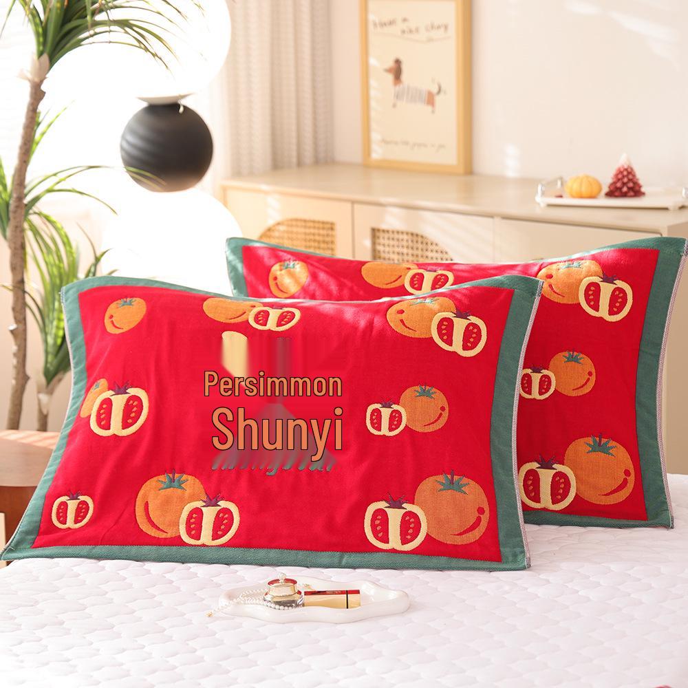 Par de Fronhas de Algodão Antiderrapantes - Design Festivo Vermelho, Absorventes de Suor, Anti-Queda, Frete Grátis