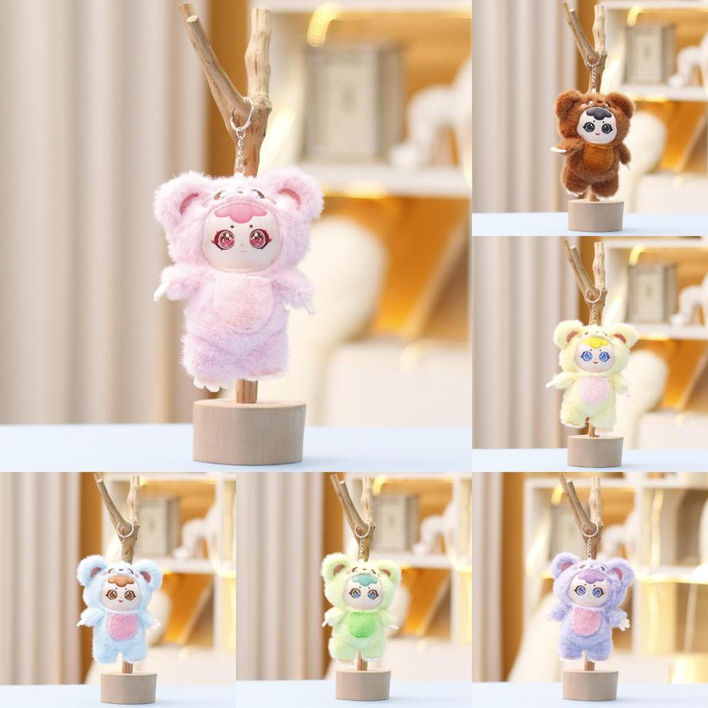 Baby Three Plush Toy Keychain With Super Soft Short Plush For Kids Backpack Decor