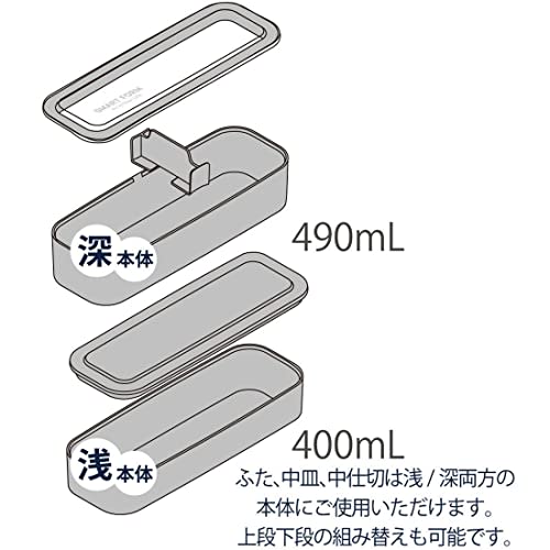 Iwasaki Industries 3-Way Slim Easy-Care Lunch Box, B-1484 KN, Khaki