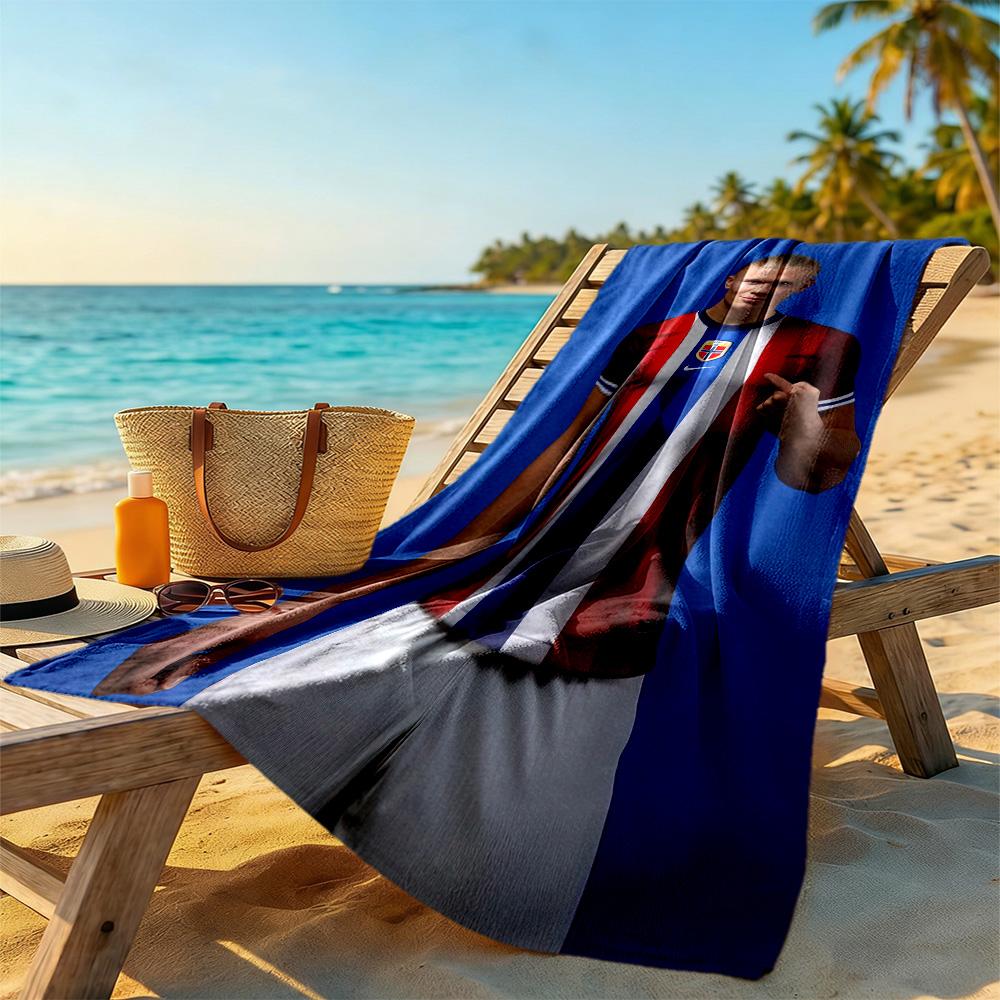 Asciugamano da Spiaggia con Numero Haaland Super Morbido & Assorbente Confortevole Leggero