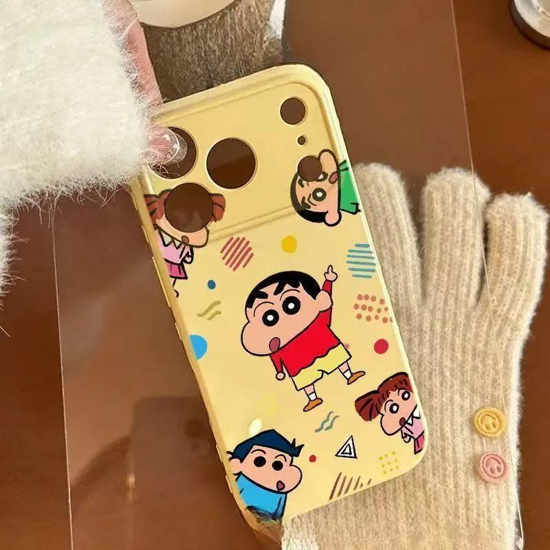 

Lively Shin-chan Heart Soft Case for Apple 17 Pro Max - Full Coverage for 16, 15, 14, 13P Apple 13 Pro