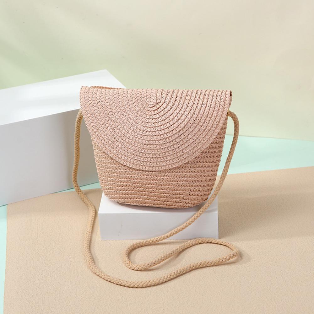 

Міні-солом яна сумка ручної роботи сумки на плече модна сумочка для жінок і дівчаток Pink19X15