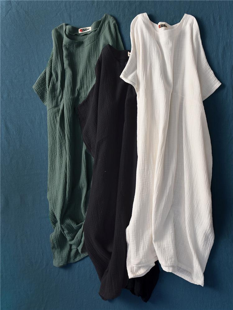 Bamboo Joint Batwing Sleeve Long Robe Dress - Spring/Summer National Style