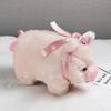 Cute Pink Pig Plush Crossbody Bag Soft Kawaii Animal Stuffed Coin Purse With Ribbon Zipper Messenger Satchel