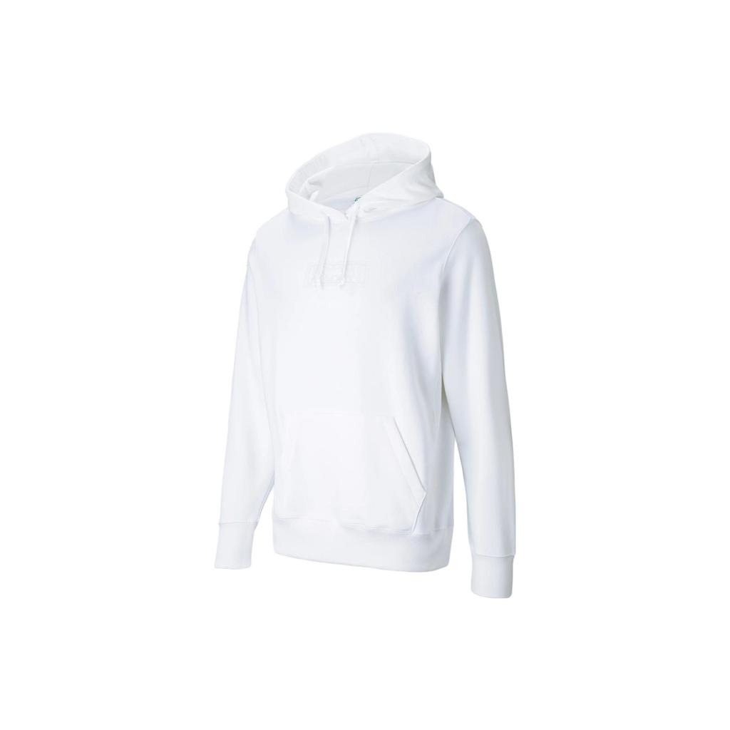 Puma Solid Color Hooded Pullover Long Sleeve Sweatshirt Men Sweatshirt White 530429-02