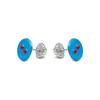 Boucles d’oreilles - LUXENTER - Lyros - Argent sterling 925 rhodié - Turquoises - Perles bleu