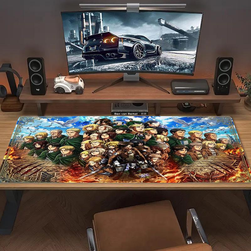 Anime Attack-on-Titan Color Mouse Pad Large Gaming Table Cushion Non-slip Laptop Tablet Big Mousepad XXL Mat Mini PC Playmat With Lock Edge