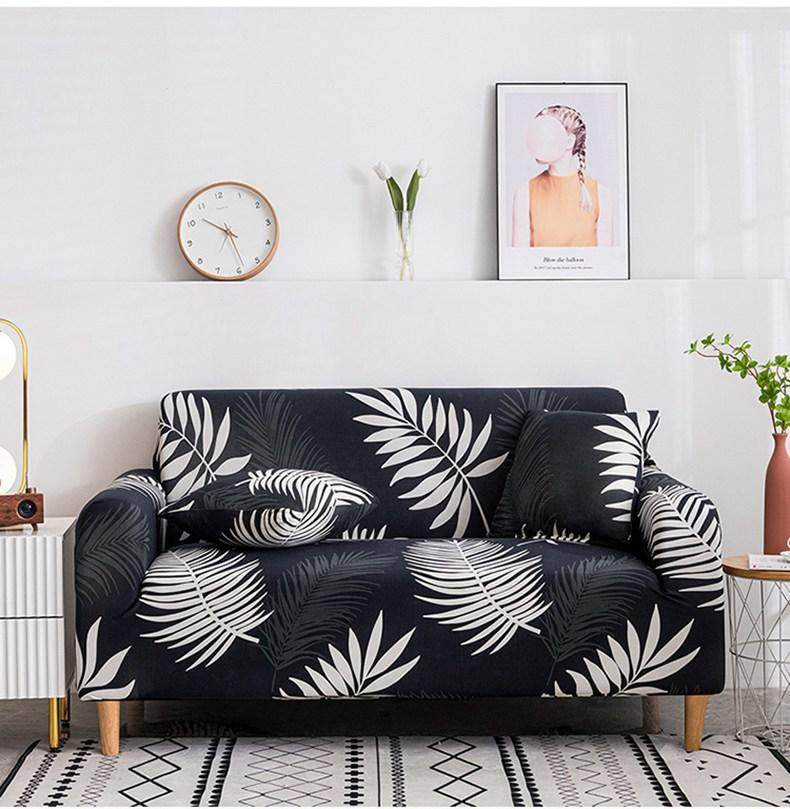 

Шикарный чехол на диван из молочного шелка с принтом, нескользящий, регулируемый, легкая роскошь, прочный, идеально подходит для декора гостиной и спальни 1 Seat 90-140cm