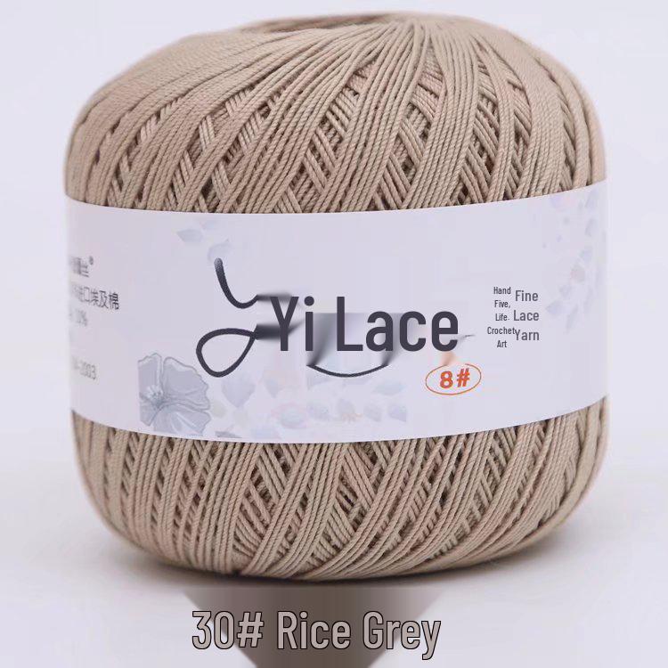 8# 100% Cotton Lace Yarn - 50g Ball, 400m, Strong Twist Crochet Thread for Hand-knitting, Flowers, Hats, and Cardigans - Free Shipping.