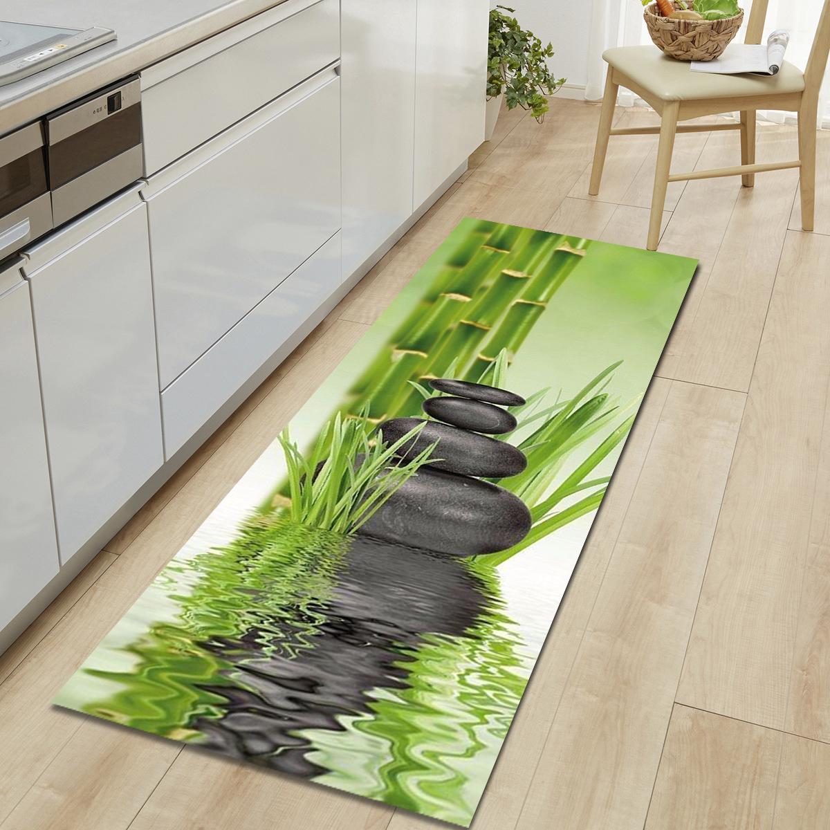 

1 шт., бамбуковый впитывающий нескользящий коврик «Осеннее дерево», мягкий утолщенный кухонный коврик, водонепроницаемый нескользящий маслостойкий напольный коврик, коврик для бега 60*180cm