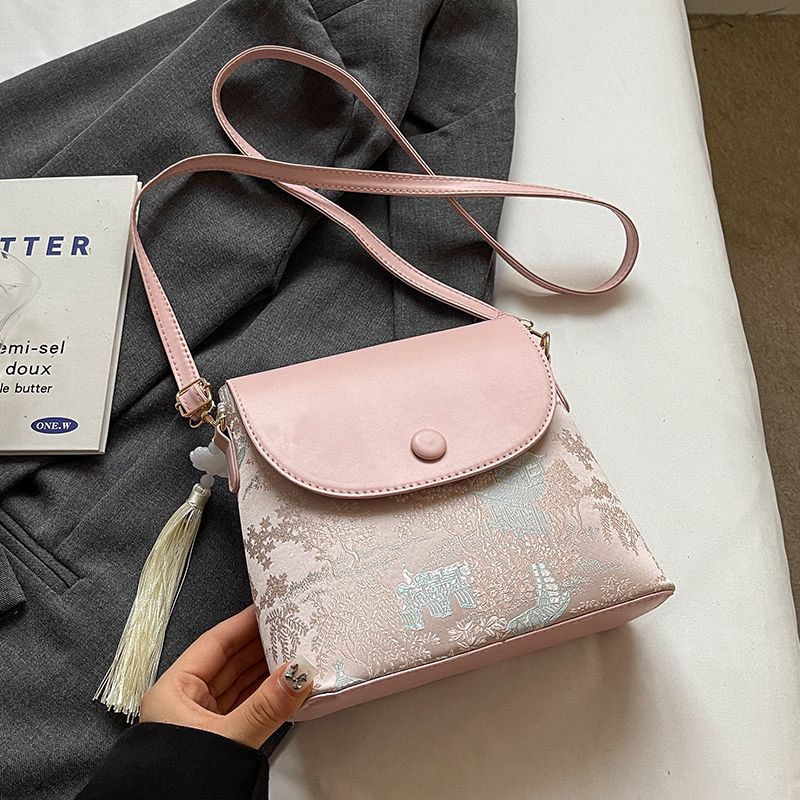 Chinese Style Handbag, Women's Single Shoulder Crossbody Bag, Versatile Bucket Bag, Small Bag, Shoulder Bag