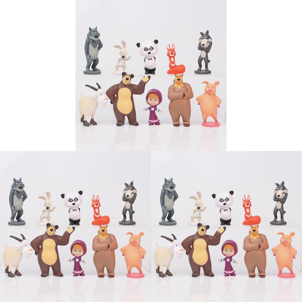 Adorable Masha And The Bear Action Figure Set Perfect For Cake Toppers And Playtime Fun