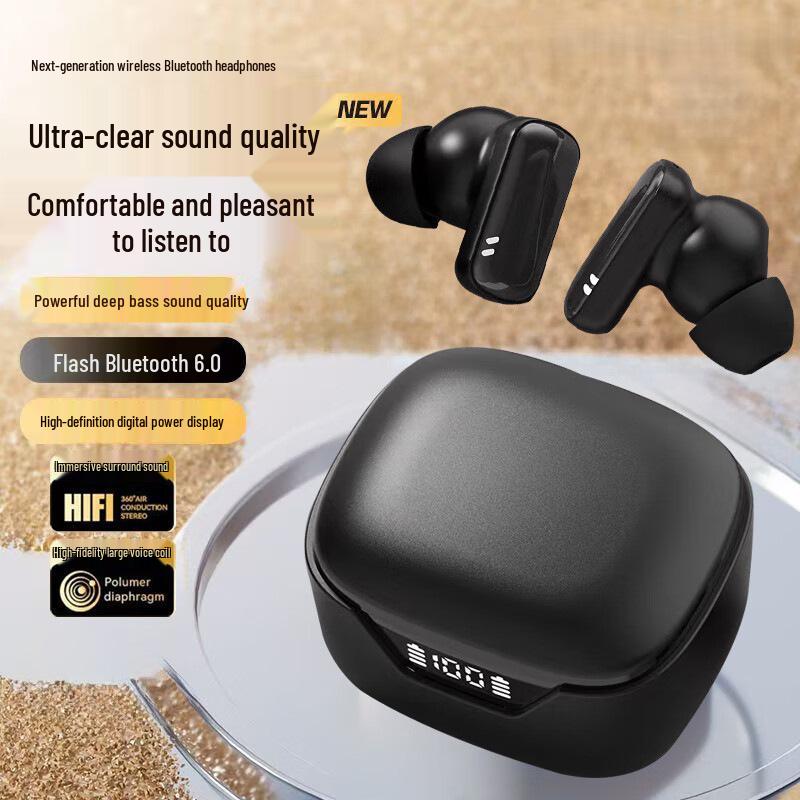 Fones de Ouvido Bluetooth Q92: Bateria Ultralonga, Baixa Latência, Confortável e Portátil, com Visor de Energia.
