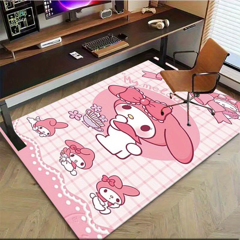 1pc Sanrio Melody Mermaid Printed Office Carpet Rectangle Rug Under The Table,Perfect Room Decor for Living Room, Bedroom, Kitchen, Non-slip Floor Mat