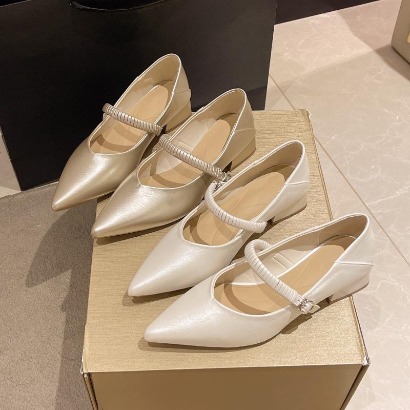 Fashion 2025 New Water Diamond High Heels Mary Jane Women's Single Shoes with Thin Heels and Pointed Shallow Mouth Women's Wedding Shoes