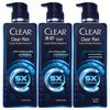 Clear Men's Cool Menthol Anti-Dandruff Shampoo, 3 x 650g Pack