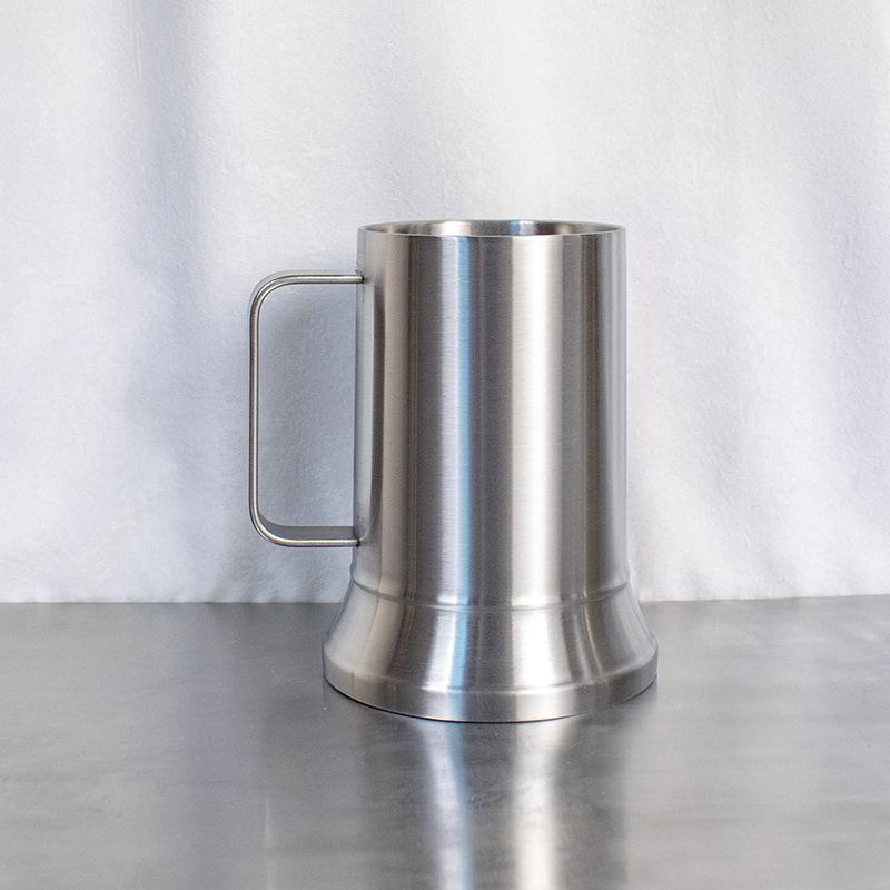 

Пивная кружка 20 унций из нержавеющей стали 304, двухслойная коктейльная кружка с ручкой, европейский бокал для крепких напитков 580ml