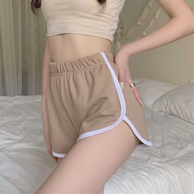 Dames Casual Shorts Elastische Taille Mid-rise Sportieve Shorts Patchwork Kleur Losse Pasvorm Fitness Hardloop Short Broek