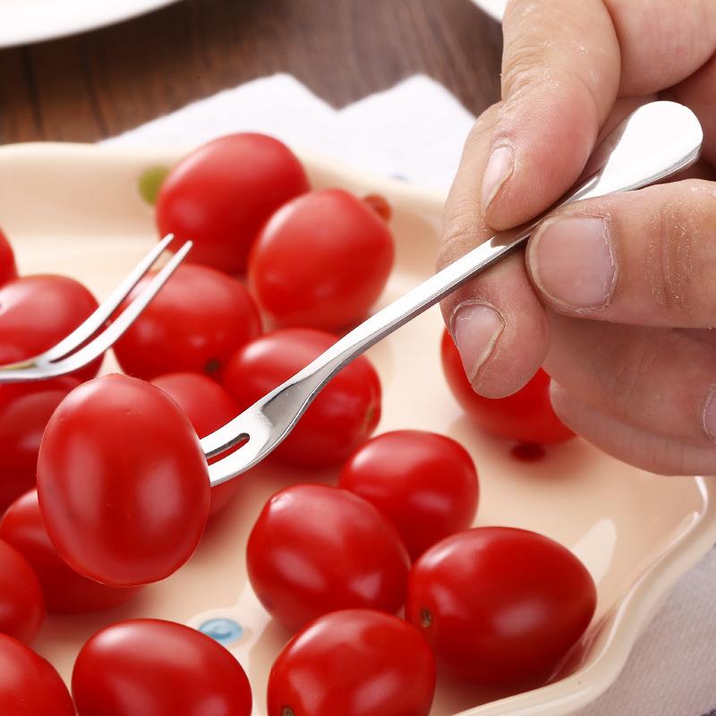 Verdickte Edelstahl Obstgabel Dessertgabel Set mit 6