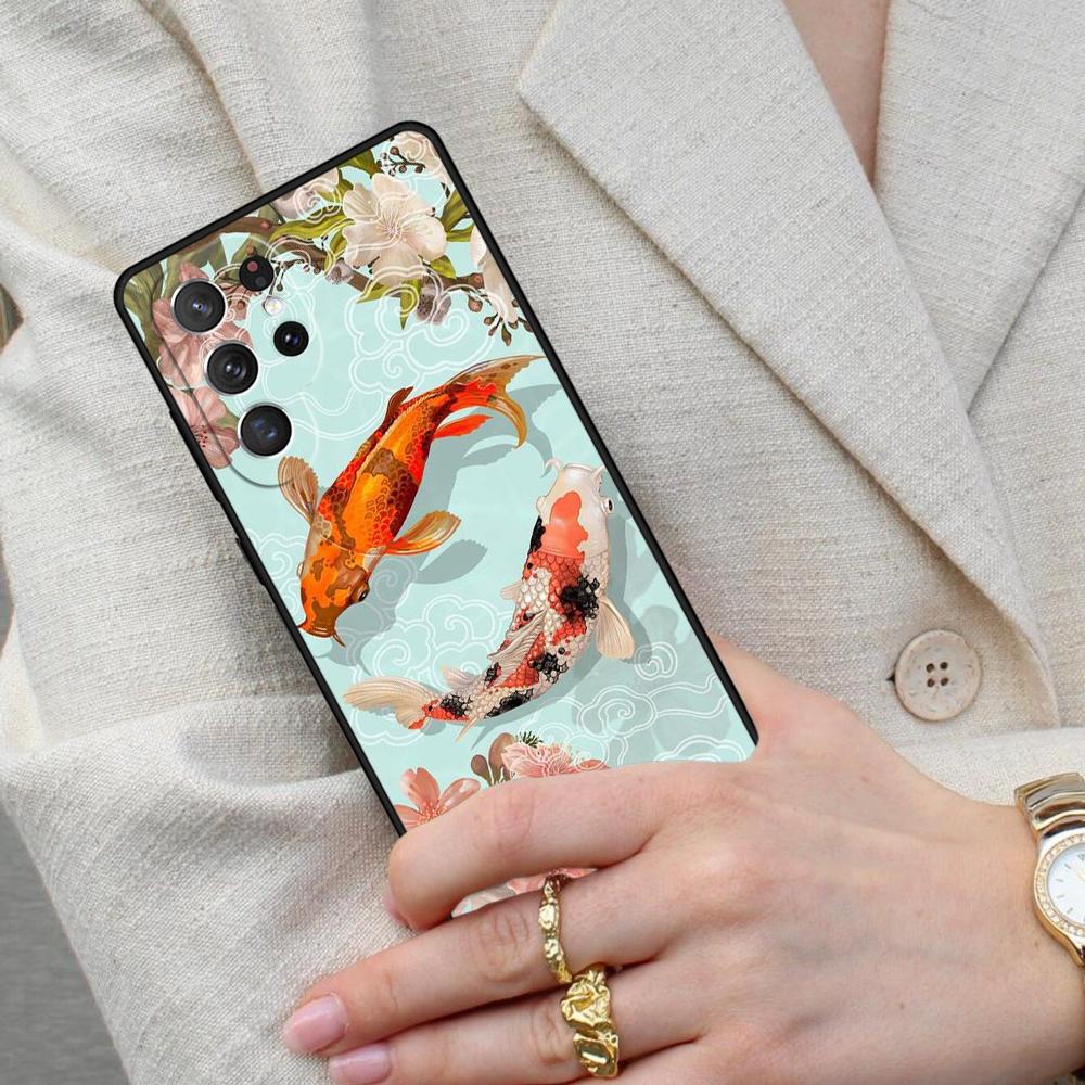 Koi Carp Fish Painting Cell Phone Case for Samsung Galaxy S26 Ultra S25 S24 S23 S22 S21 S20 Note10 Cover