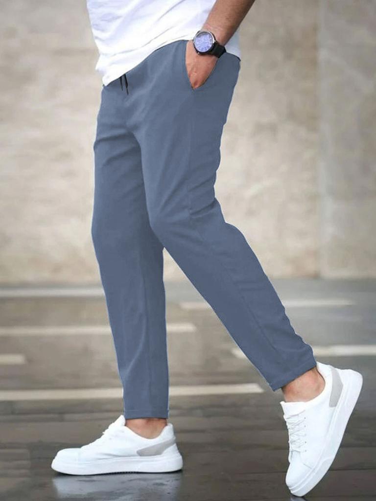 Men Casual Nine Pants With Polyester Fabric For Autumn Everyday Wear
