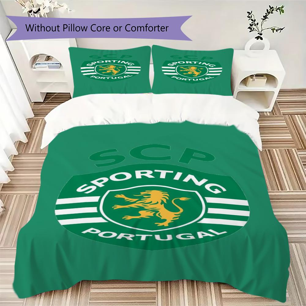 Sporting CP Pattern Bedding,Quilt Set Quilt Cover Pillowcase Home Birthday Gift(1 * duvet cover + 2 * pillowcase, without core)_lx