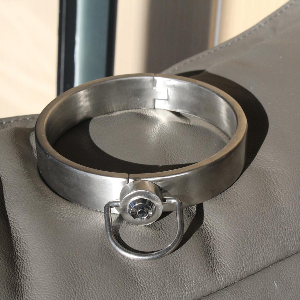 Stainless Steel Press Lock Neck Collar Handcuffs Anklecuffs Restraints Slave SM Lockable Cuff Set Sex Toys for Women Man Couples