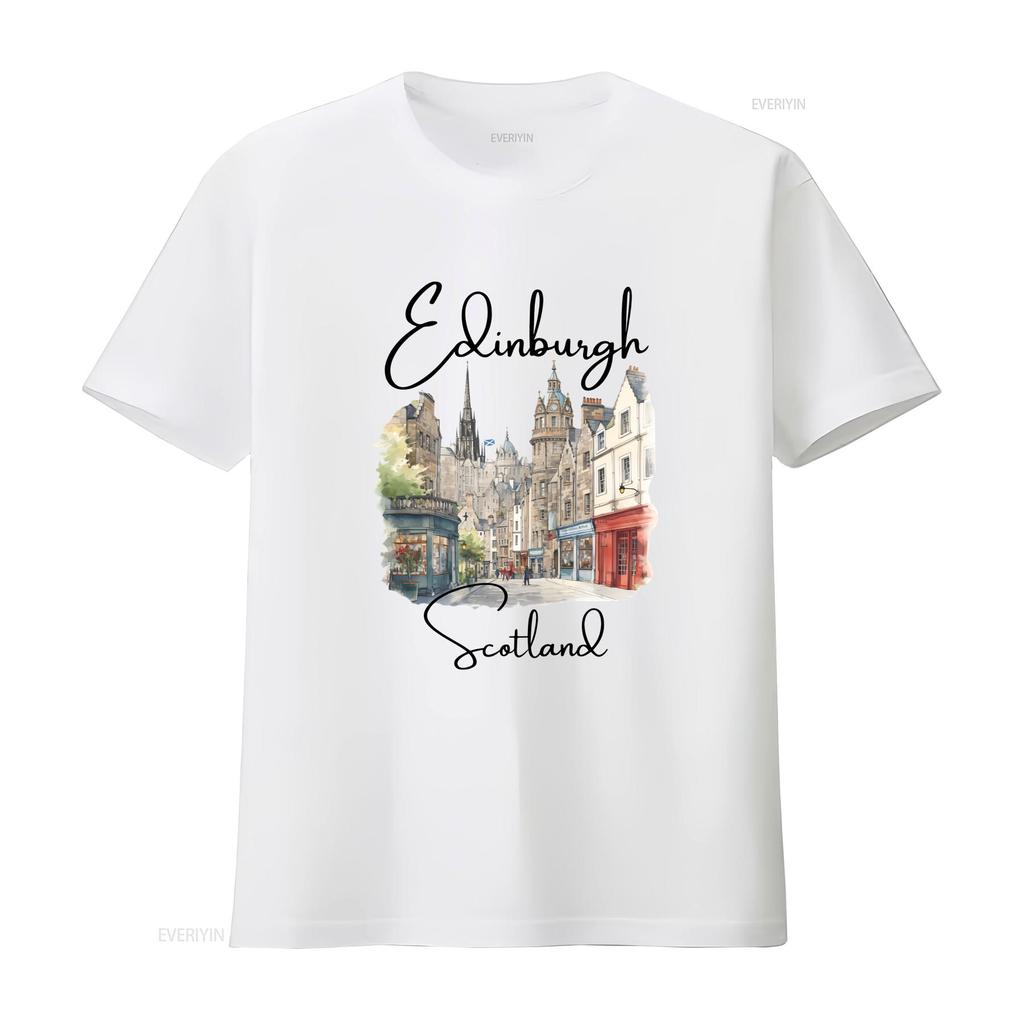Cute Edinburgh T Shirt Softstyle Trip Souvenir Scotland s Clothes vintage Washed Casual homme graphic Versatile streetwear