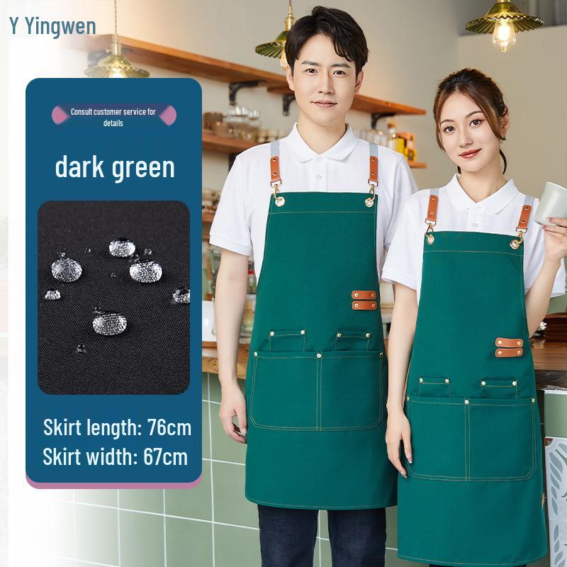 Trendy Waterproof Canvas Apron with Custom Logo for Hospitality or Retail Workers