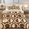 3Pcs Brown Geometric Circle Printed Quilt Set- Includes 1 Quilt Cover And 2 Pillow Cover (Without Filler)