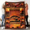 African Sunset Elephant Print Blanket - Suitable for All Seasons, Perfect for Sofa, As Well As for Covering The Living Room