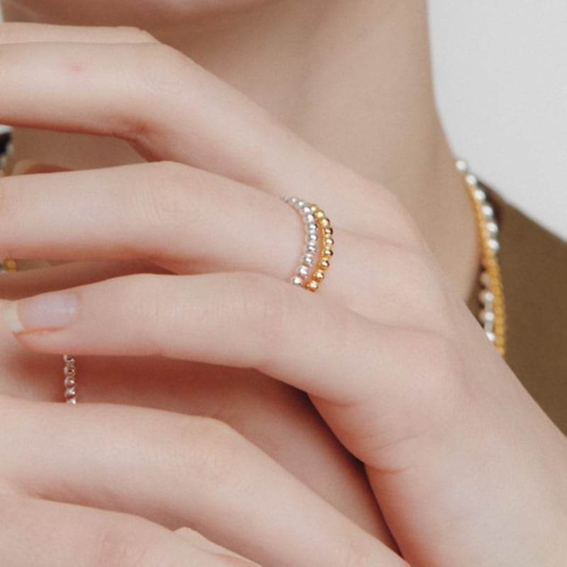 LUNNE Silver 925 Mini Round Ball Ring #LSR26