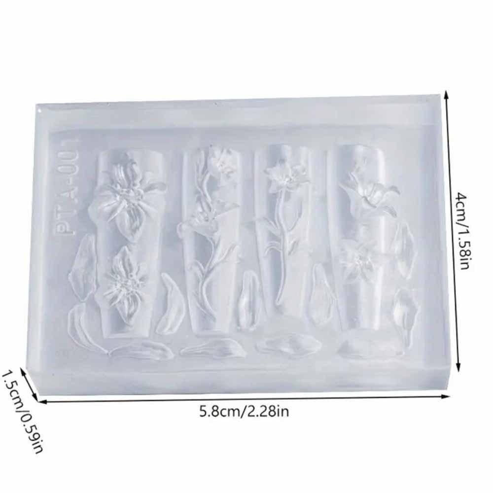 3D Design Nail Carving Mold Clear Silicone 3D Silicone Nail Art Molds  DIY Nail Supplies