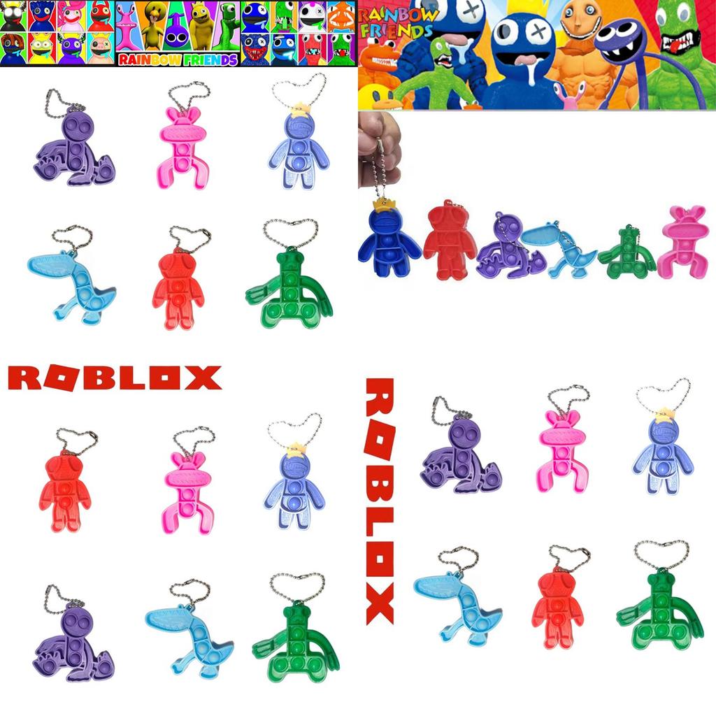 Roblox Rainbow Friends Keychain High Quality Silicone Bag Pendant Doll For Kids Xmas Gifts