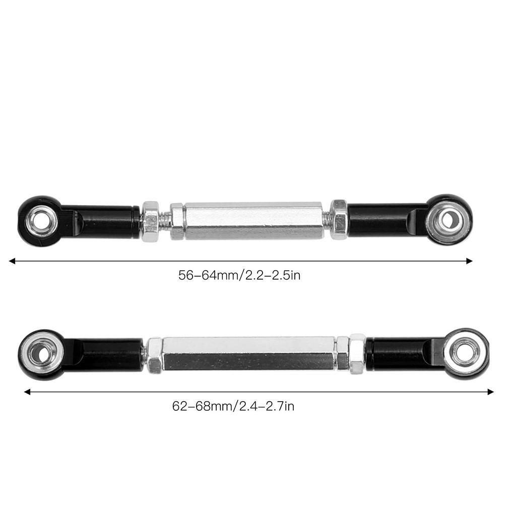 Steering Pull Lightweight and Accurate Servo High 8 RC Rod, Linkage, Quality, Screws/Nuts (for WPL)/MN (for Cars) (Black)