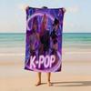 K-Pop Group Future Neon Stage Music Print Beach Towel,Modern Style, Microfiber,Highly Absorbent,Summer Beach Vacation Bath Towel