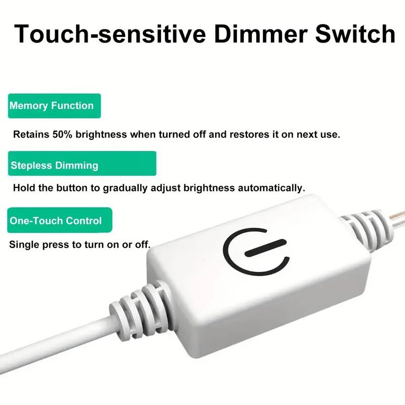 5V LED Lights Strip 2835 Touch Switch Dimmer USB LED Tape Ribbon Flexible DIY Backlight Mirror Christmas Cabinet Room Decor Gift